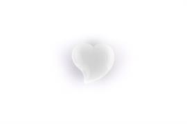 Heart Shaped Shank, White 11 mm